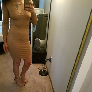 Nude Body Con Dress